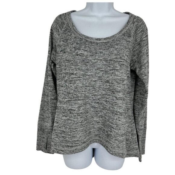 ATHLETA No Sweatin' It Sharkbite Pullover Gray Heather Shirt Women's Size M - Picture 1 of 11